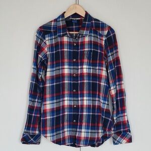 Kavu Plaid Flannel Button Down Shirt Women’s Medium Outdoor Hiking Camping